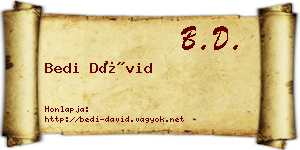 Bedi Dávid névjegykártya