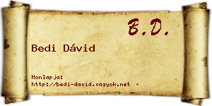 Bedi Dávid névjegykártya
